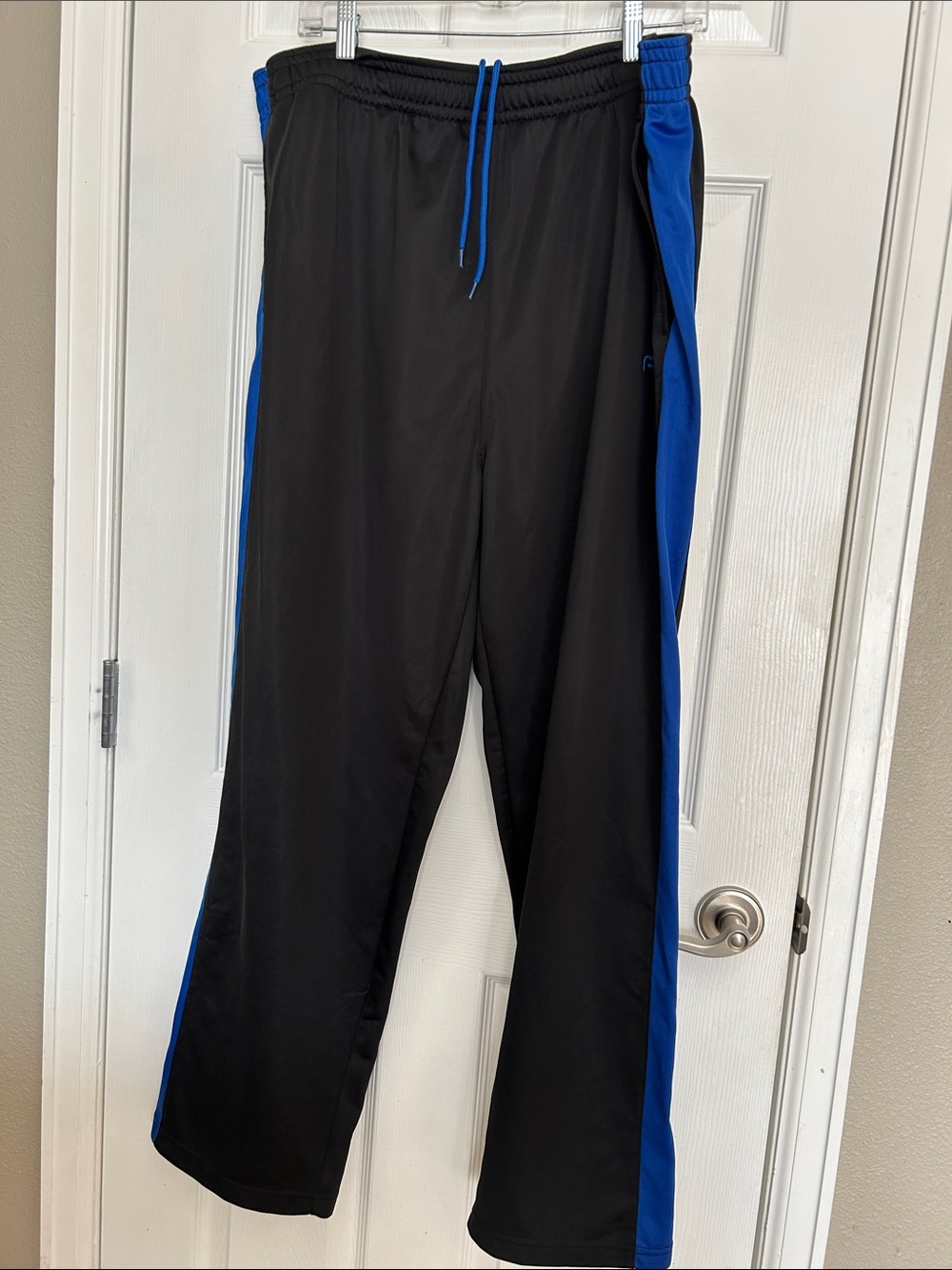 And1 Black Track Pants with Royal Blue Side Panels